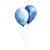 blauw waterverf ballon geïsoleerd. illustratie ai generatief png