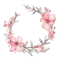 Watercolor floral wreath. Illustration png