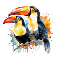 aquarelle toucan, illustration ai génératif png