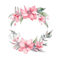 aquarelle floral couronne. illustration ai génératif png