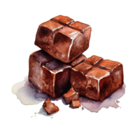 vattenfärg ljuv choklad. illustration ai generativ png