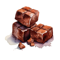 acuarela dulce chocolate. ilustración ai generativo png