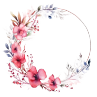 Watercolor floral wreath. Illustration png