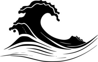 Waves, Minimalist and Simple Silhouette - Vector illustration