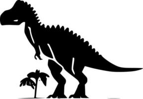 dino - negro y blanco aislado icono - vector ilustración