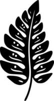 Leaf - Black and White Isolated Icon - Vector illustration