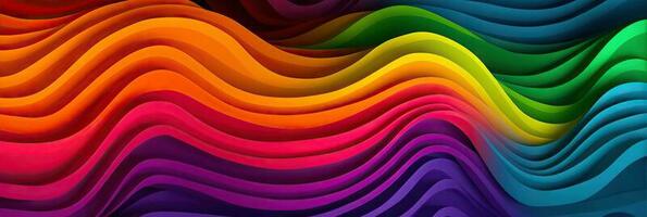 Abstract rainbow colors wavy shapes paper colourful  background . Multi layers color texture 3D papercut layers in gradient  banner. photo