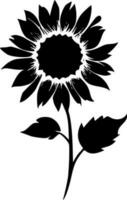 girasol, minimalista y sencillo silueta - vector ilustración