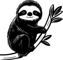 Sloth, Minimalist and Simple Silhouette - Vector illustration