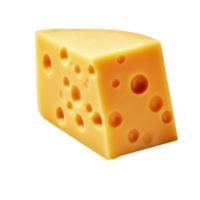 délicieux pièce de fromage, isolé illustration ai génératif png