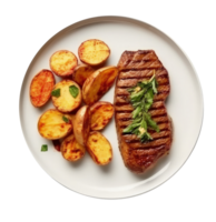 guelra carne bife e batatas ilustração ai generativo png