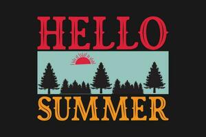 hello summer t- shirt vector