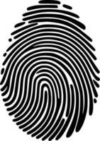 Fingerprint, Black and White Vector illustration