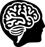 Brain, Black and White Vector illustration