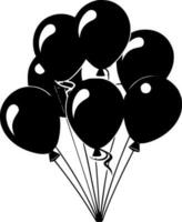 Balloons - Black and White Isolated Icon - Vector illustration