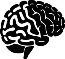 cerebro, negro y blanco vector ilustración
