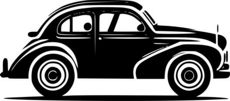 coche - negro y blanco aislado icono - vector ilustración