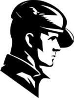 Military - Black and White Isolated Icon - Vector illustration