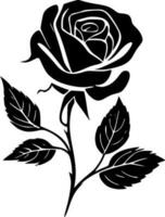 Rose, Black and White Vector illustration