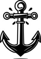 Anchor - Black and White Isolated Icon - Vector illustration