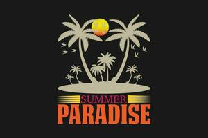 summer paradise t-shirt vector