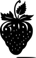 Strawberry - Black and White Isolated Icon - Vector illustration