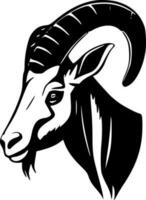 cabra - negro y blanco aislado icono - vector ilustración