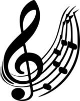 música notas - minimalista y plano logo - vector ilustración