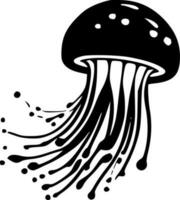 Jellyfish, Black and White Vector illustration