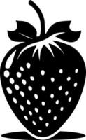 Strawberry, Black and White Vector illustration