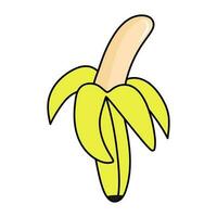 pelado plátano fruta. retro 90s icono. garabatear popular Arte insignia. vector