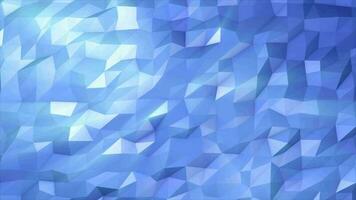 Abstract blue looped seamless low poly triangular mesh background, 4k video, 60 fps video