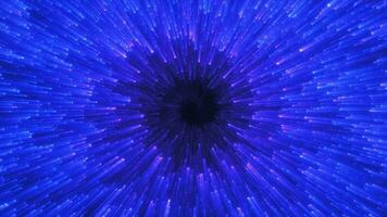 resumen azul energía mágico brillante espiral remolino túnel partícula antecedentes con bokeh efecto, 4k video, 60 60 fps video