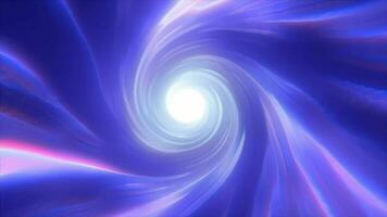 abstrait violet énergie tunnel tordu tourbillon de cosmique hyperespace magique brillant embrasé futuriste salut-technologie avec brouiller et la vitesse effet Contexte video