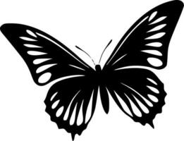 mariposa - negro y blanco aislado icono - vector ilustración