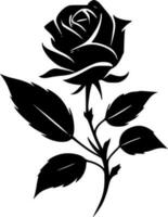 Rosa - negro y blanco aislado icono - vector ilustración