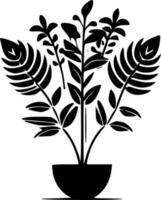 plantas, negro y blanco vector ilustración