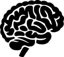 Brain - Black and White Isolated Icon - Vector illustration