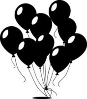 Balloons - Black and White Isolated Icon - Vector illustration