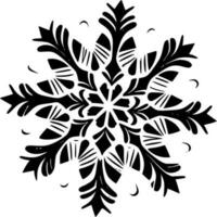 Snowflake, Black and White Vector illustration