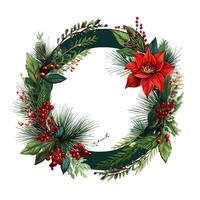 Watercolor Christmas wreath. Illustration photo