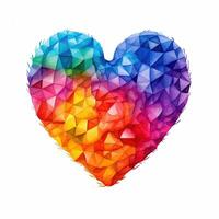 Rainbow watercolor heart isolated. Illustration photo