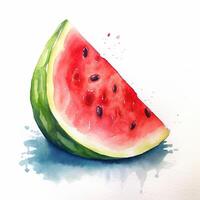 Watercolor watermelon isolated. Illustration photo