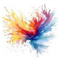 Rainbow watercolor splash. Illustration photo