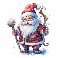 Cute watercolor Santa Claus. Illustration photo