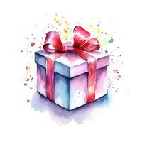 Watercolor gift. Illustration photo