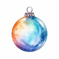 Watercolor Christmas ball. Illustration photo