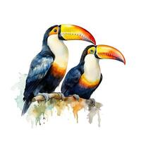 Watercolor toucan, Illustration photo