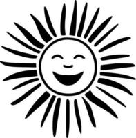 Sunshine, Black and White Vector illustration