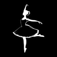 Ballet dancer, Black and White Vector illustration